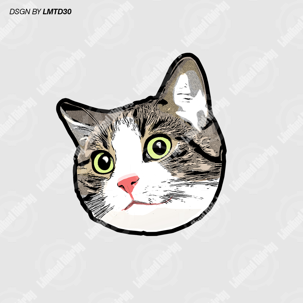 

Stiker Kucing | Cat Sticker | Curious cat | Design by Lmtd30 | Vinyl + Gloss Laminasi