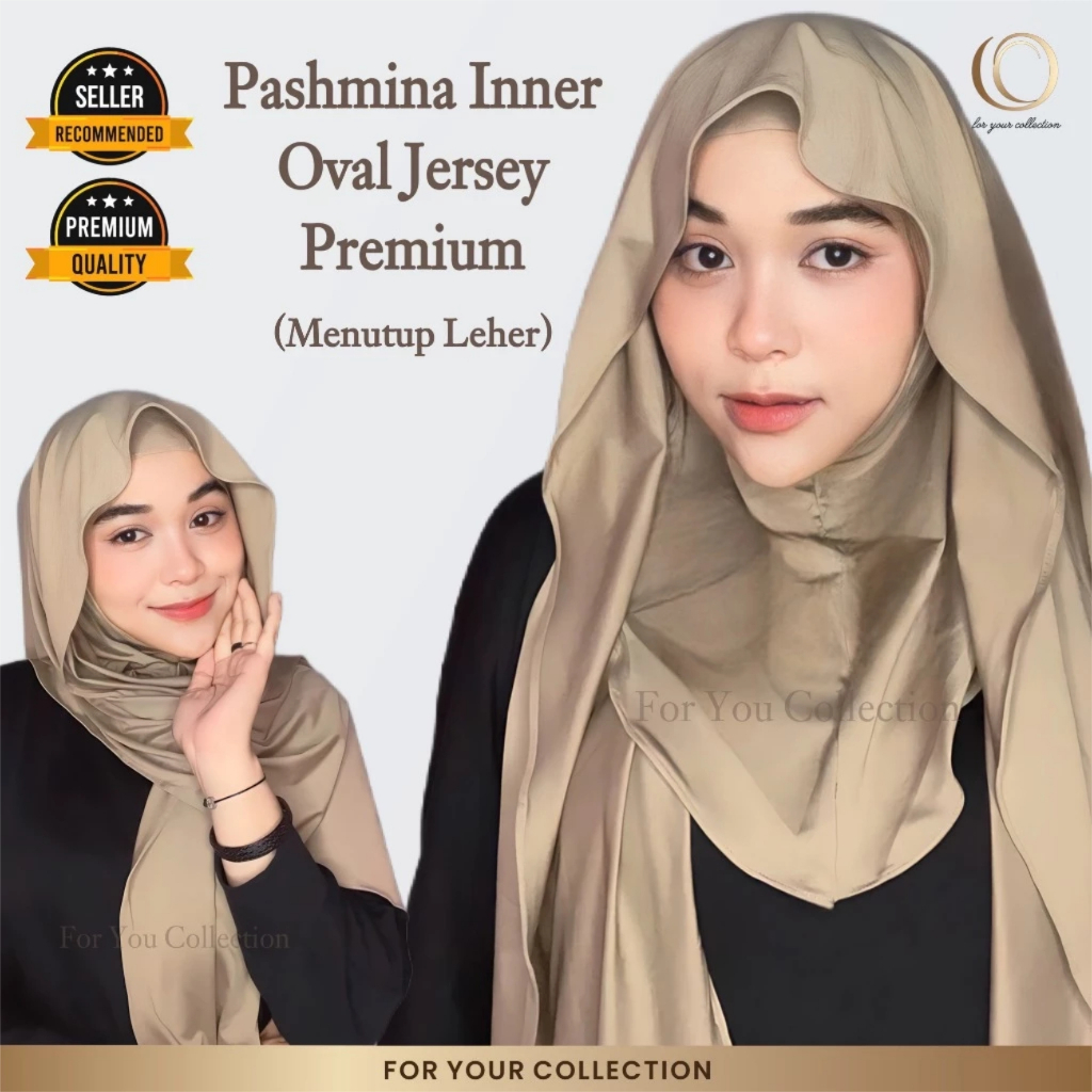 PASHMINA INNER JERSEY 2 IN 1, PASHMINA INNER TUTUP LEHER JERSEY PREMIUM