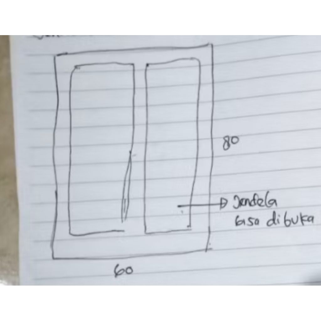 Jendela Aluminium Gandeng 80x60