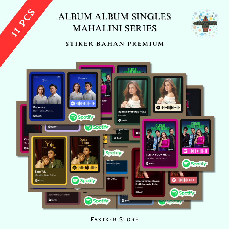 

Sticker Album Singles Mahalini Spotify Series | Desain keren kece - Tahan air | Fastker 1008
