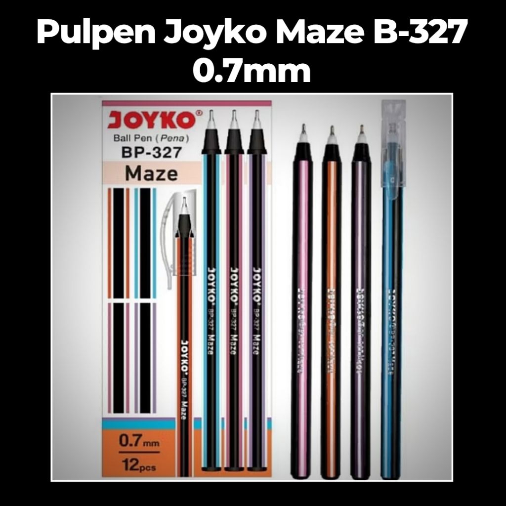 

Pulpen Joyko Maze B - 327 0.7mm - Ballpoint Hitam Halus Murah Untuk Sekolah Dan Kantor