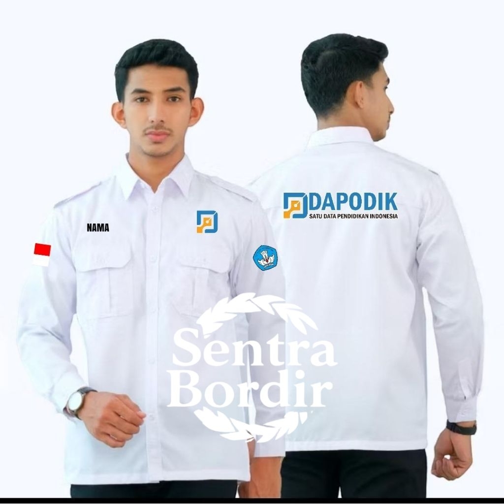Kemeja dapodik seragam pdh dapodik baju dapodik kemeja pdh dapodik full Bordir