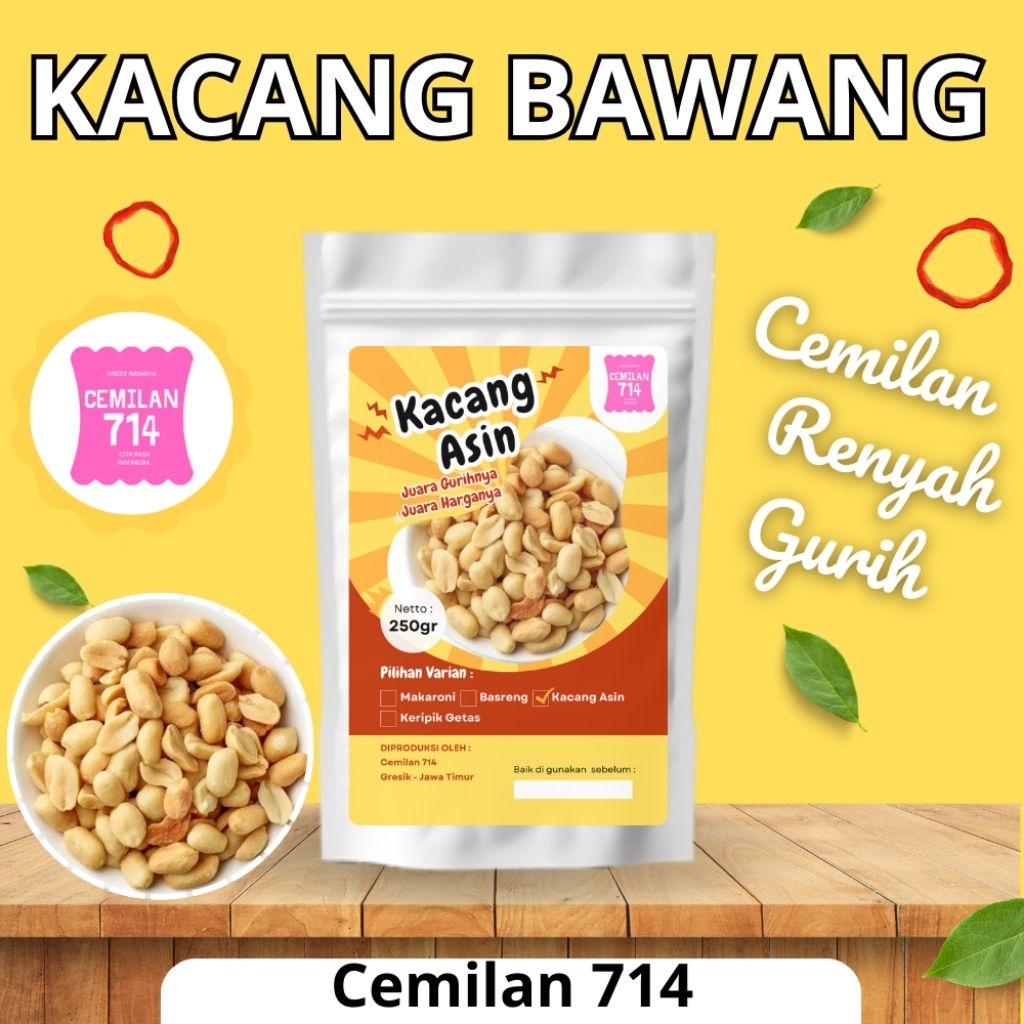 

Kacang Bawang 250grm Renyah Gurih Kacang Asin aroma Bawang