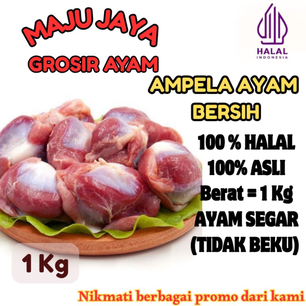 

AMPELA AYAM BERSIH 1Kg (1000gr) JEROAN AYAM / AMPELA AYAM/ SEGAR / BERSIH / AYAM BROILER / AYAM NEGRI / AYAM BERKUALITAS /FRESH BERSIH / TIDAK BEKU / HALAL / AMAN DIKONSUMSI