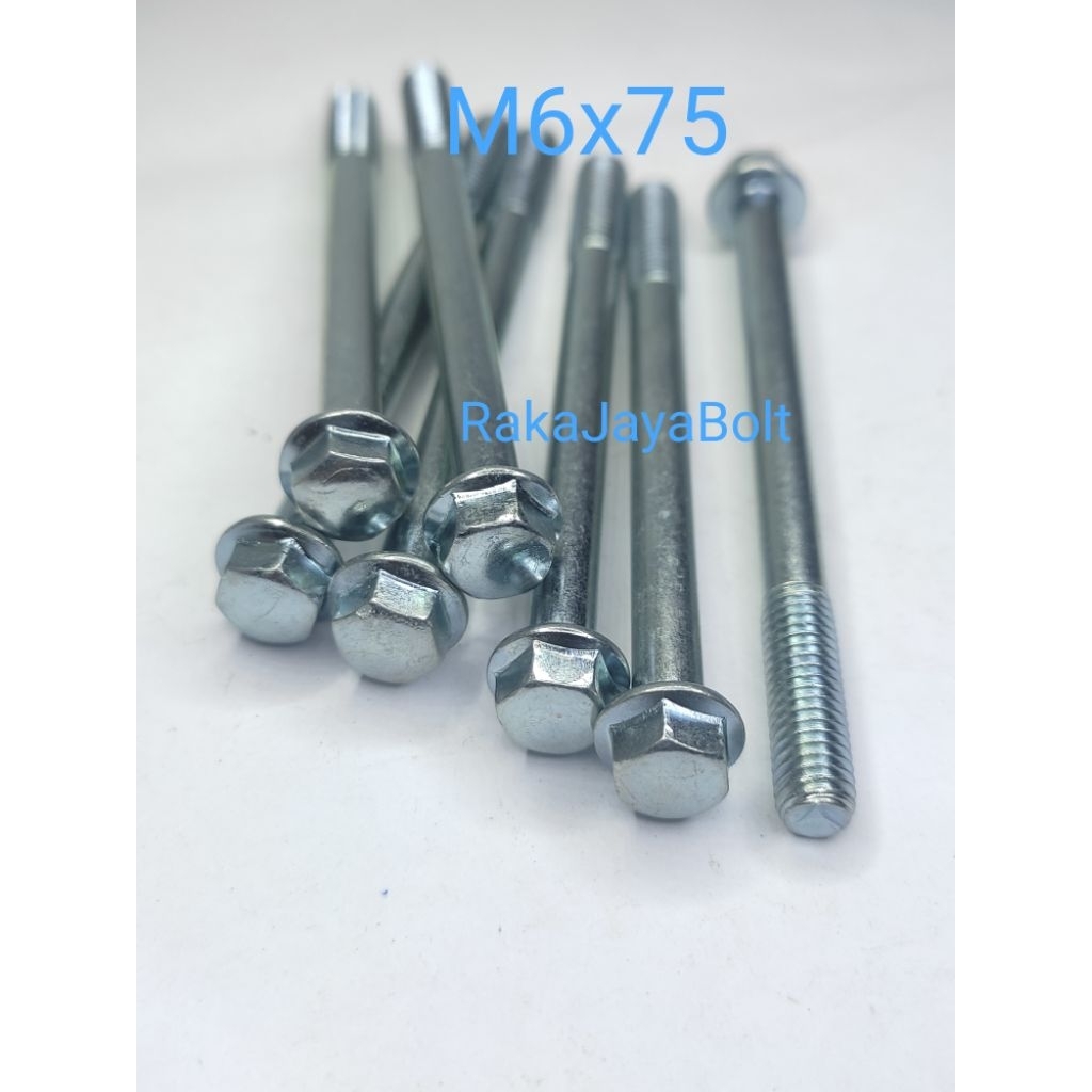 Baut Blok CVT Baut Blok Mesin ORI M6X75mm pitch 1.0 Bolt flange ori kunci 8