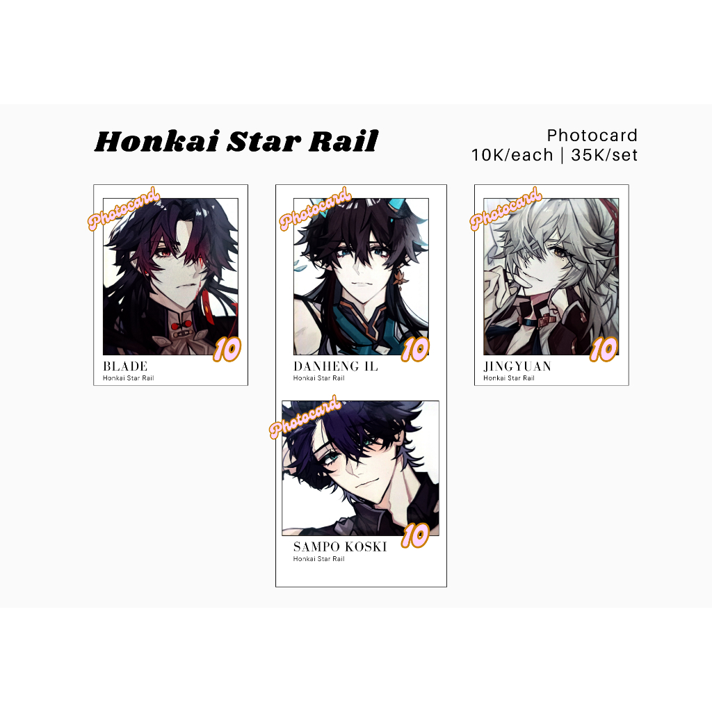 Photocard Honkai Star Rail – Blade, Danheng IL, Jingyuan, Sampo Koski