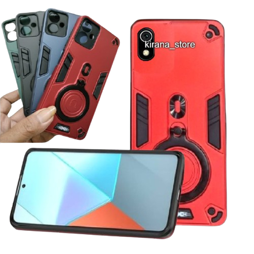 Case Hp Untuk VIVO Y91C VIVO Y1S Hard Case Robot Kickstand Casing Ring Pro stand Holder