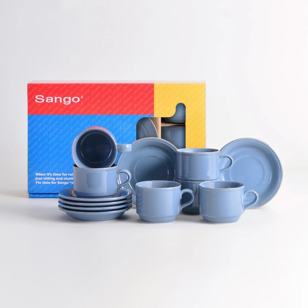 SANGO Cafe Set isi 12 Pcs (6 pcs gelas, 6 pcs tatakan)
