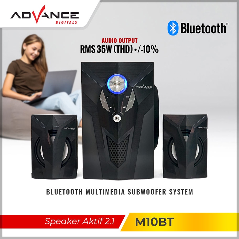 Advance Multimedia Speaker with Subwoofer System and Bluetooth M10BT / M-10 BT Xtra Power Sound