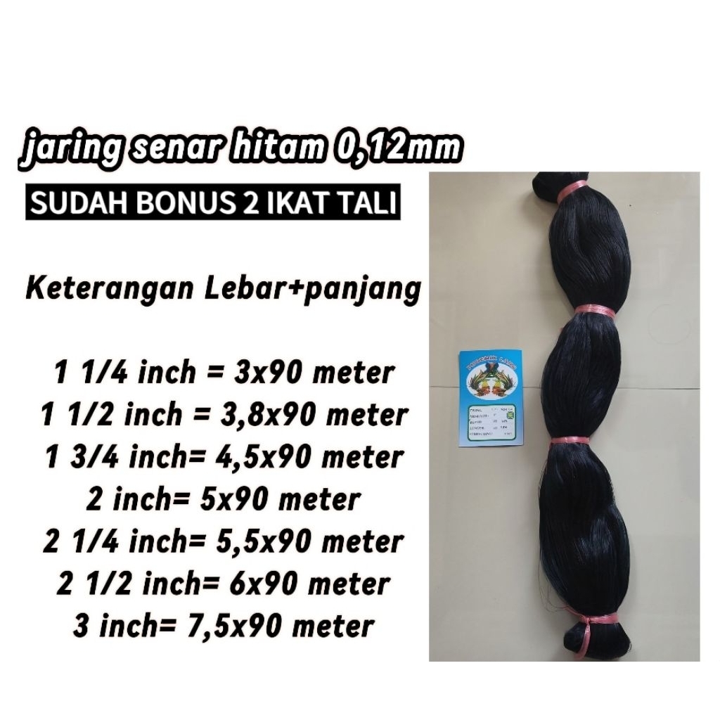 Jaring Burung / jaring burung sawah,burung Pipit,emprit Jaring senar Hitam 0,12 mm Bonus 2 Tali