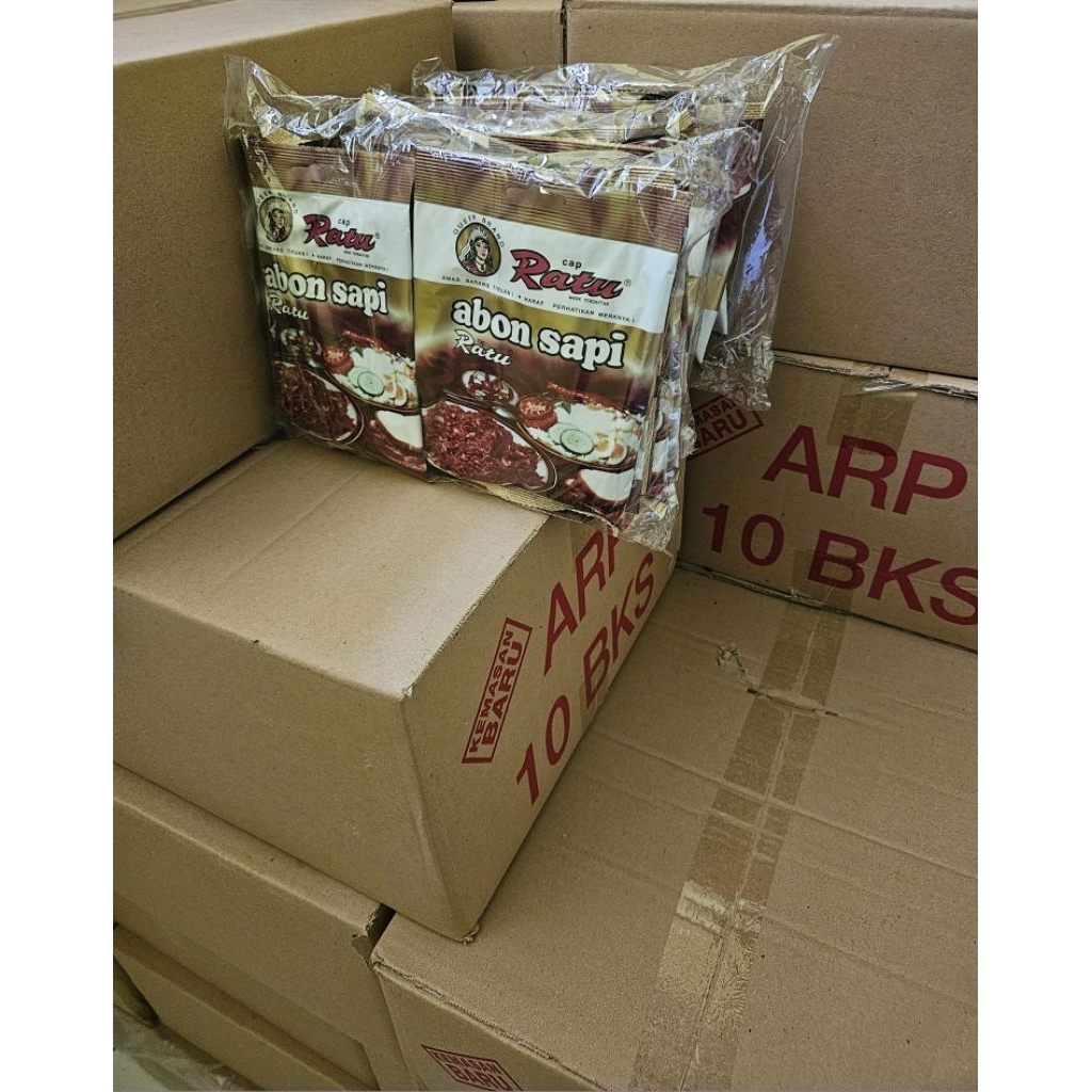 

Abon Ratu 90 Gr Dus isi 10 Pack (100 Pcs) / Abon Ratu Grosir
