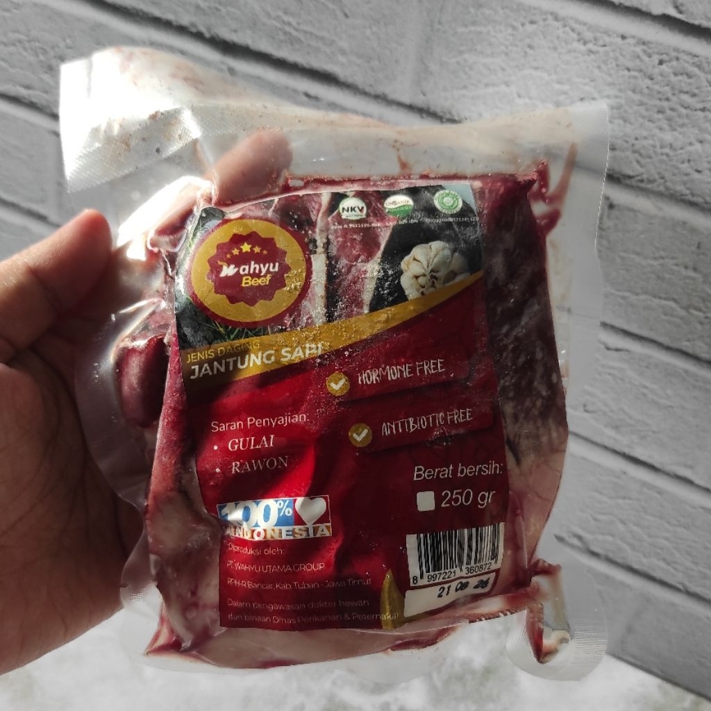 

Jantung Sapi 250gr - Grass Fed / Sapi Lokal / Organik - Wahyu Beef / Nora Healthy Food