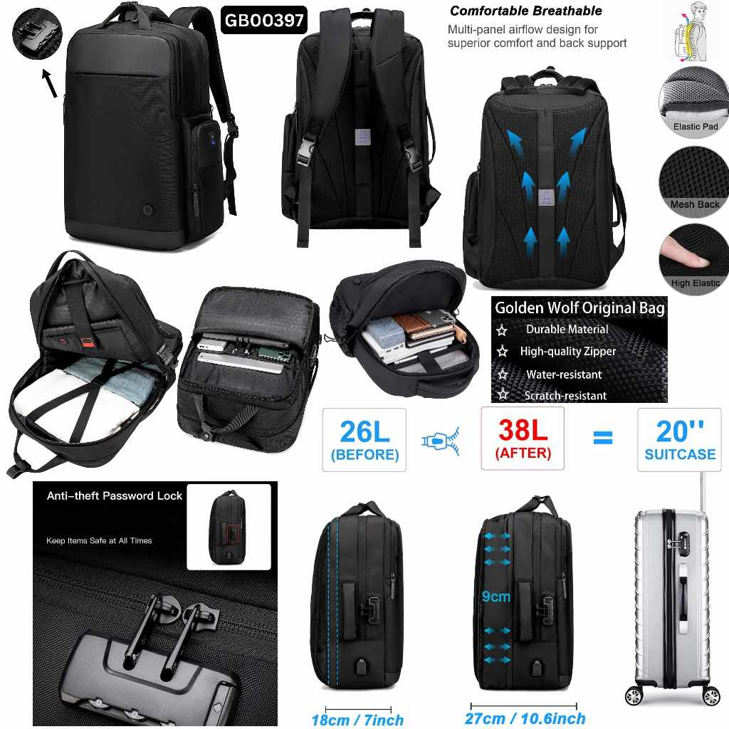 ARCTIC HUNTER Tas Ransel Pria 100% ORIGINAL BACKPACK CASUAL LAPTOP PREMIUM 18inch / IMPORT PRODUCT