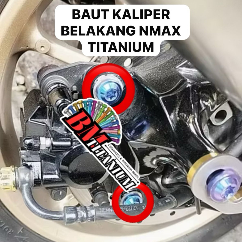 (TITANIUM)BAUT KALIPER BELAKANG NMAX TITANIUM ORIGINAL