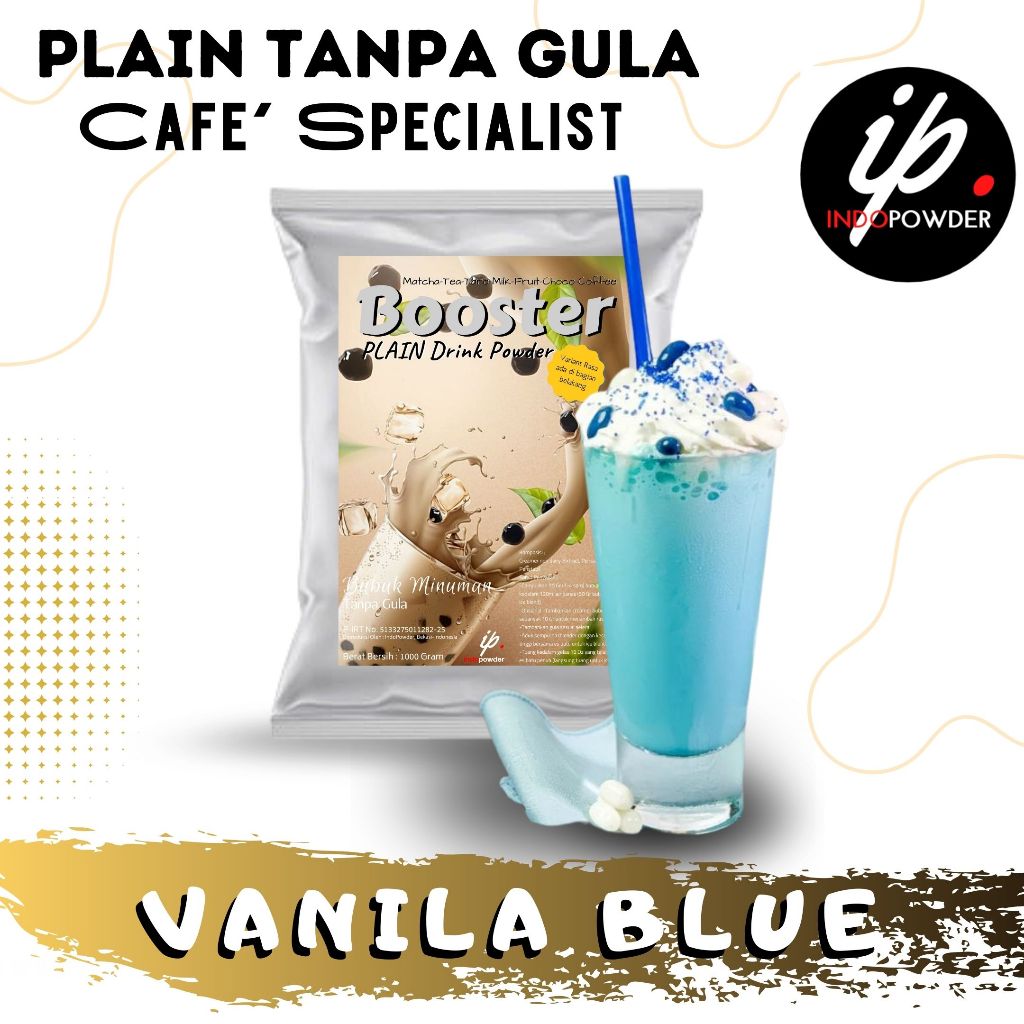 

Indopowder - Bubuk Tanpa Gula / Plain VANILLA BLUE 1Kg Untuk Cafe, Waralaba & Usaha Minuman