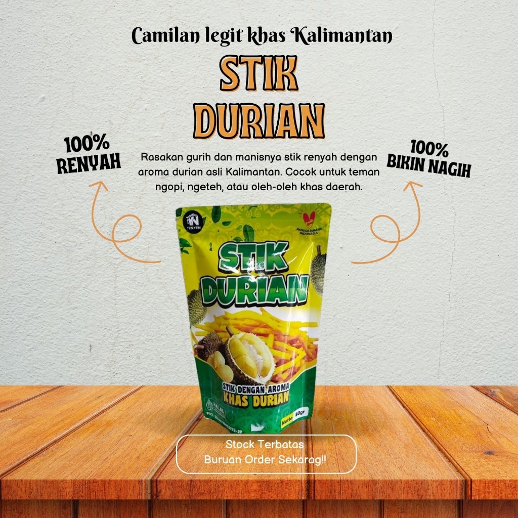 

Stik Durian Khas Kalimantan – Camilan Renyah Aroma Durian Asli