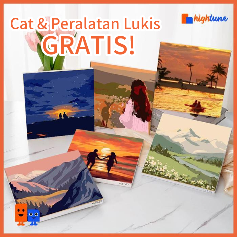 

HIGHTUNE Paint By Number 20x20 Diy Project Art Painting Kit Aesthetic Kanvas Lukis Tangan 1 Set