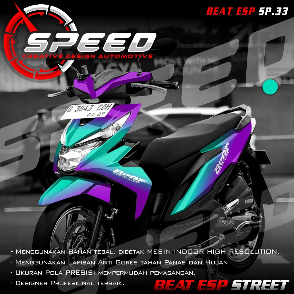 (PROMO COD) TERBARU Decal Sticker Honda Beat Esp Street 2016 2017 2018 2019 Full body - Stiker Skotl