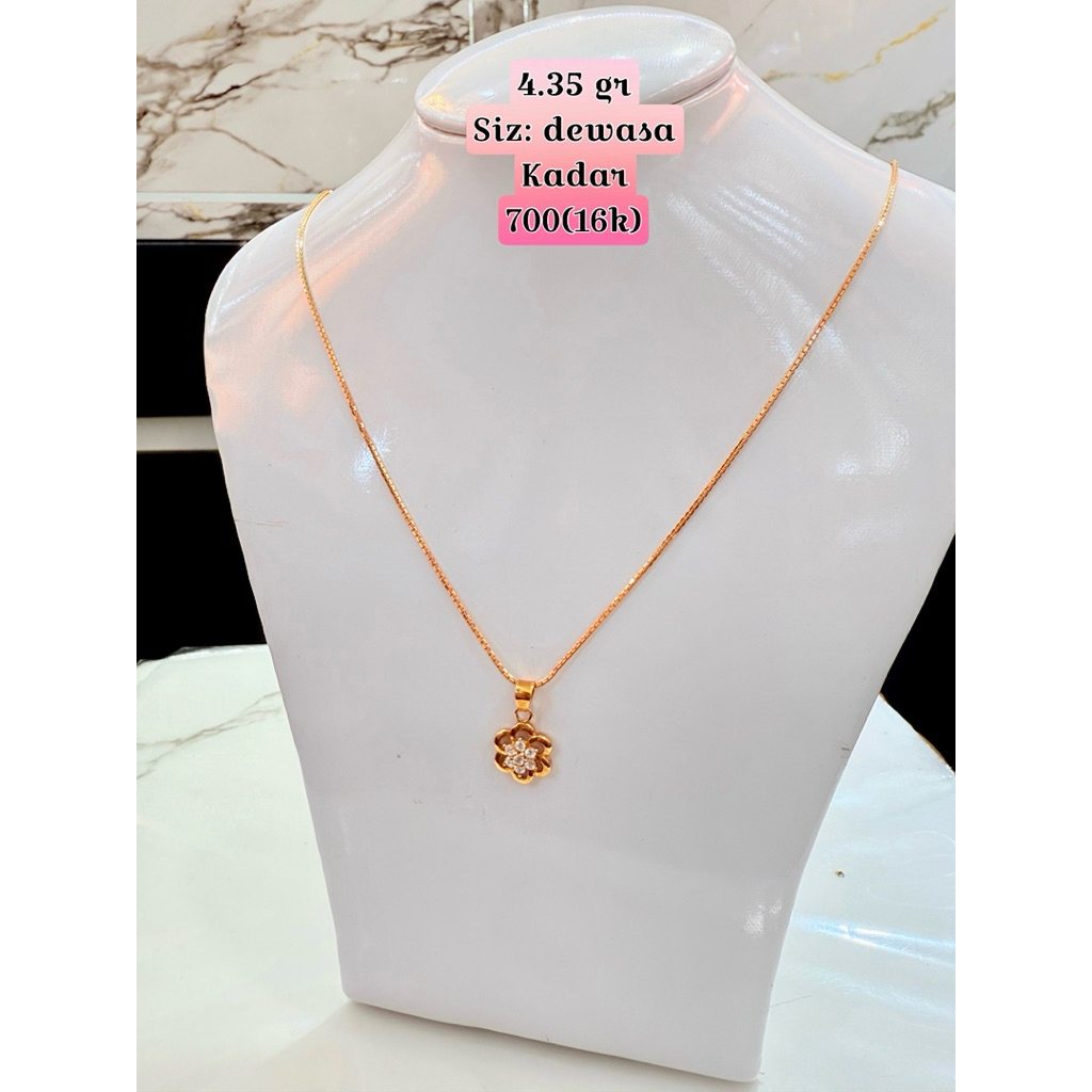 kalung plus liontin terbaru emas kadar 700(16k)
