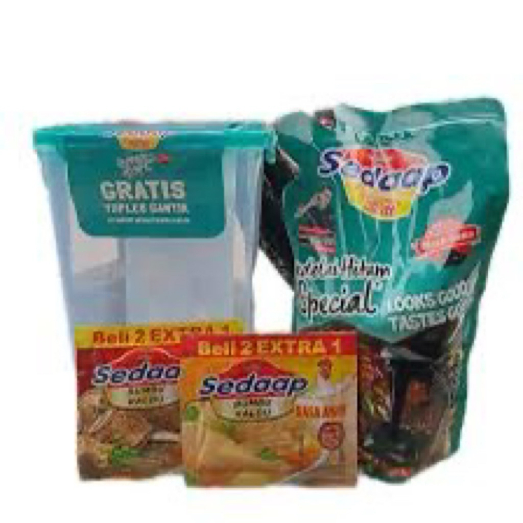 

Kecap sedaap 720ml free box container dan 2pcs bumbu kaldu