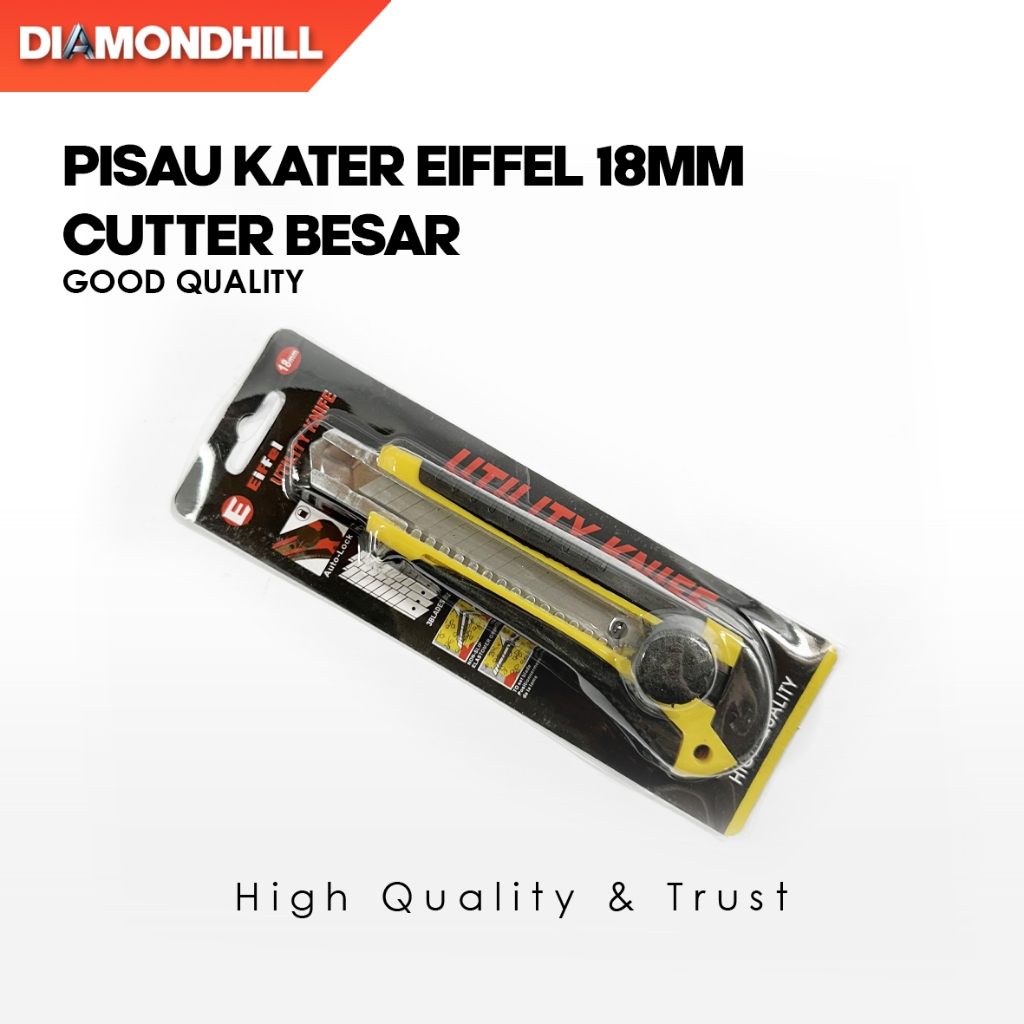 

PISAU KATER EIFFEL 18MM | Pisau Cutter Stainless Tebal - Kater 18 mm Model Grip Geser dan Putar