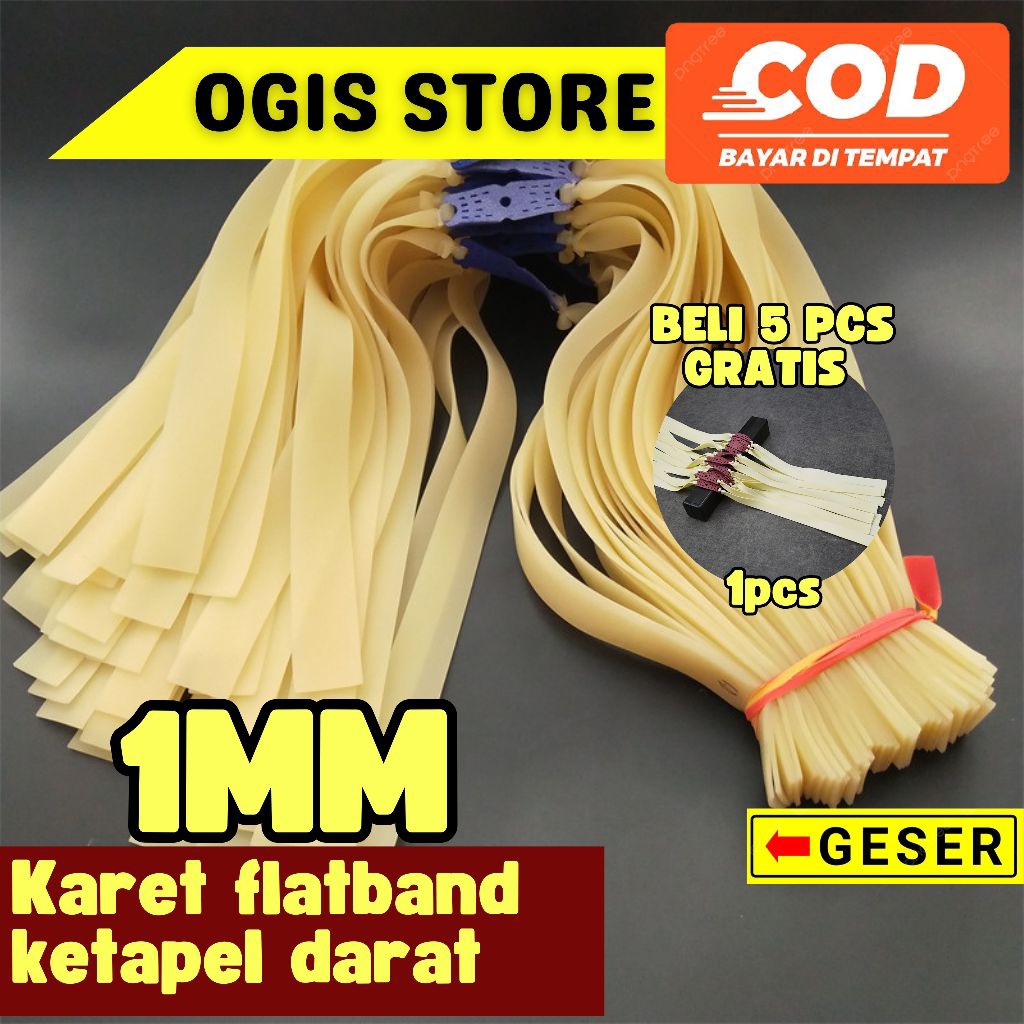karet ketapel darat karet flatband 1MM