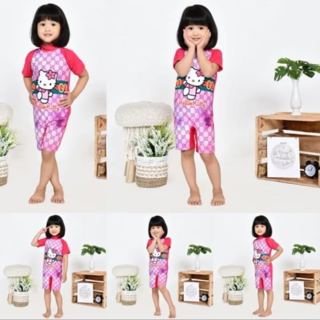 Hello kitty baju renang anak perempuan 1-5 tahun kado ulang tahun anak perempuan