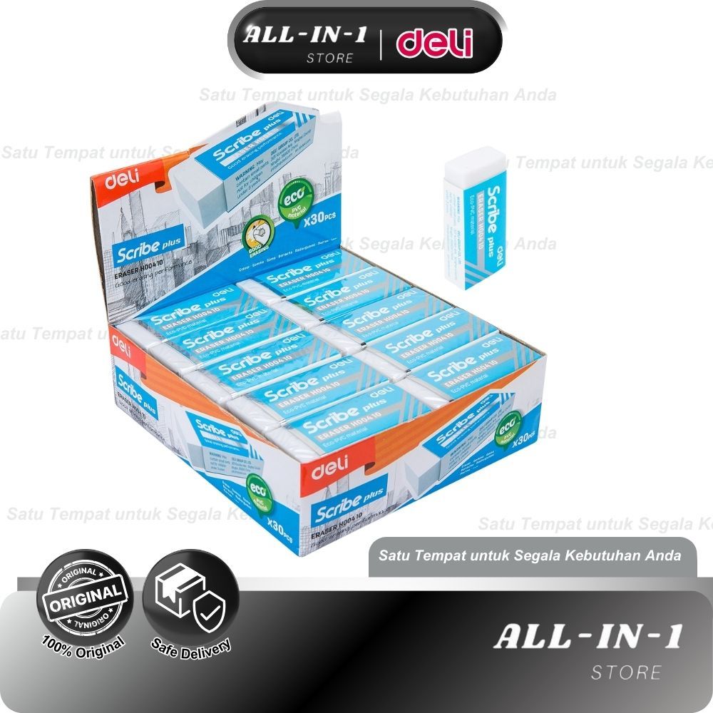 

Deli Penghapus Eraser Scribe 60 24 12mm Bersih Clean Putih White EH00410