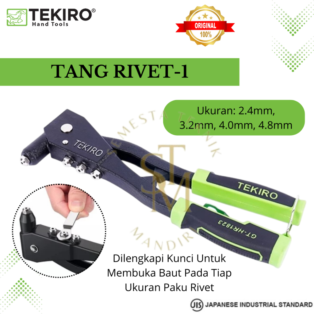 TEKIRO Tang Rivet-1 HAND RIVETER Rifet Ripet Hitam ORIGINAL BERKUALITAS