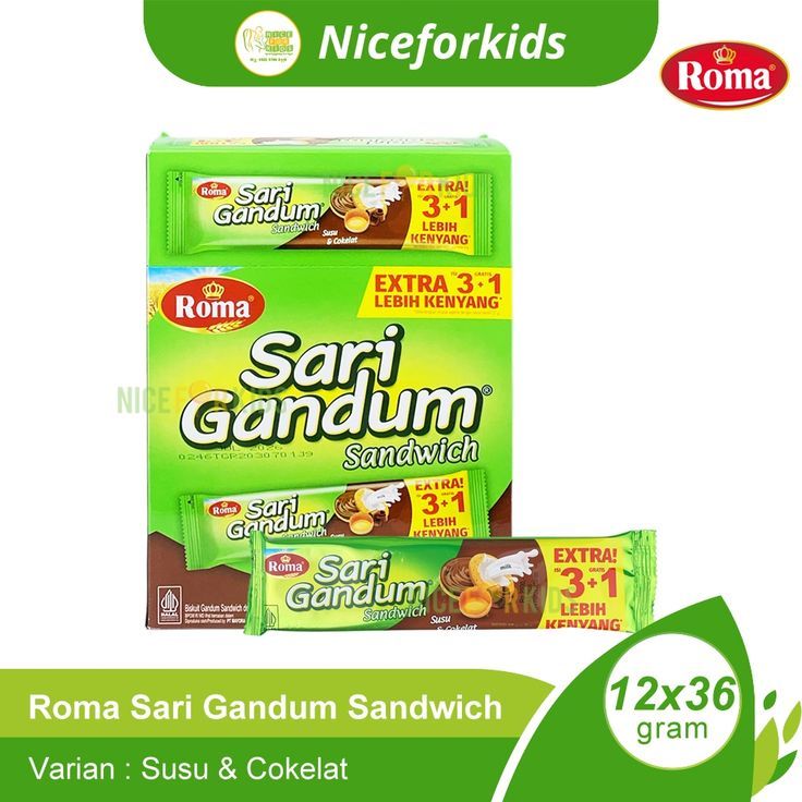 

Roma Sari Gandum Coklat 39gr