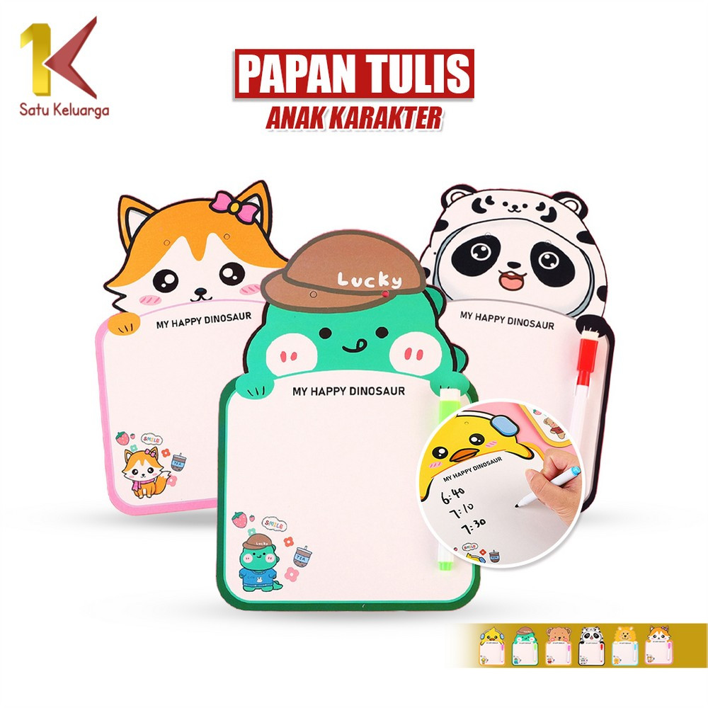 

EC Satu Keluarga Mainan Edukasi Papan Tulis Mini Anak Karakter M353 Mini Board Toy Karakter Lucu Free Spidol Bisa Dihapus dengan Tali Gantung