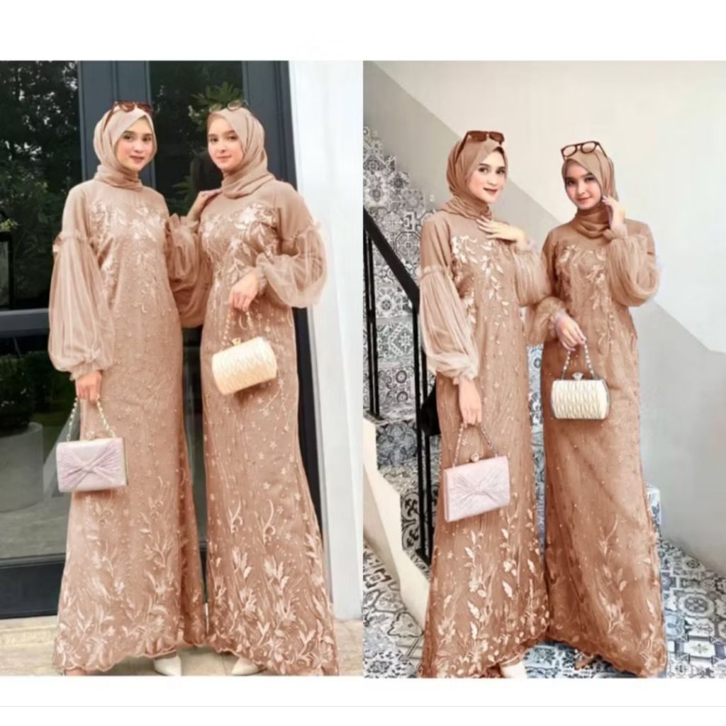gamis brokat tile
