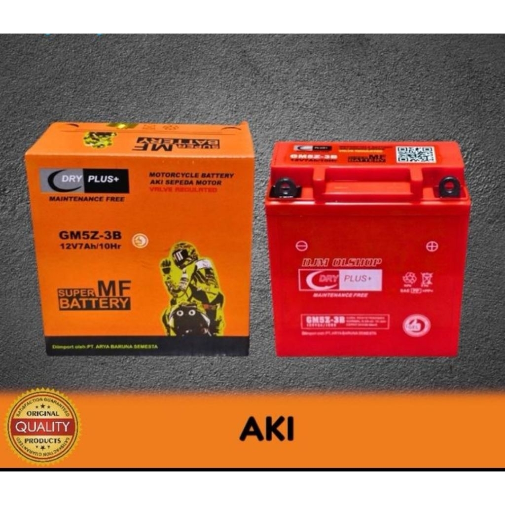 Aki Motor Yamaha Mio Lama, Sporty,Vega Lama,F1ZR,Aki kering Dryplus+