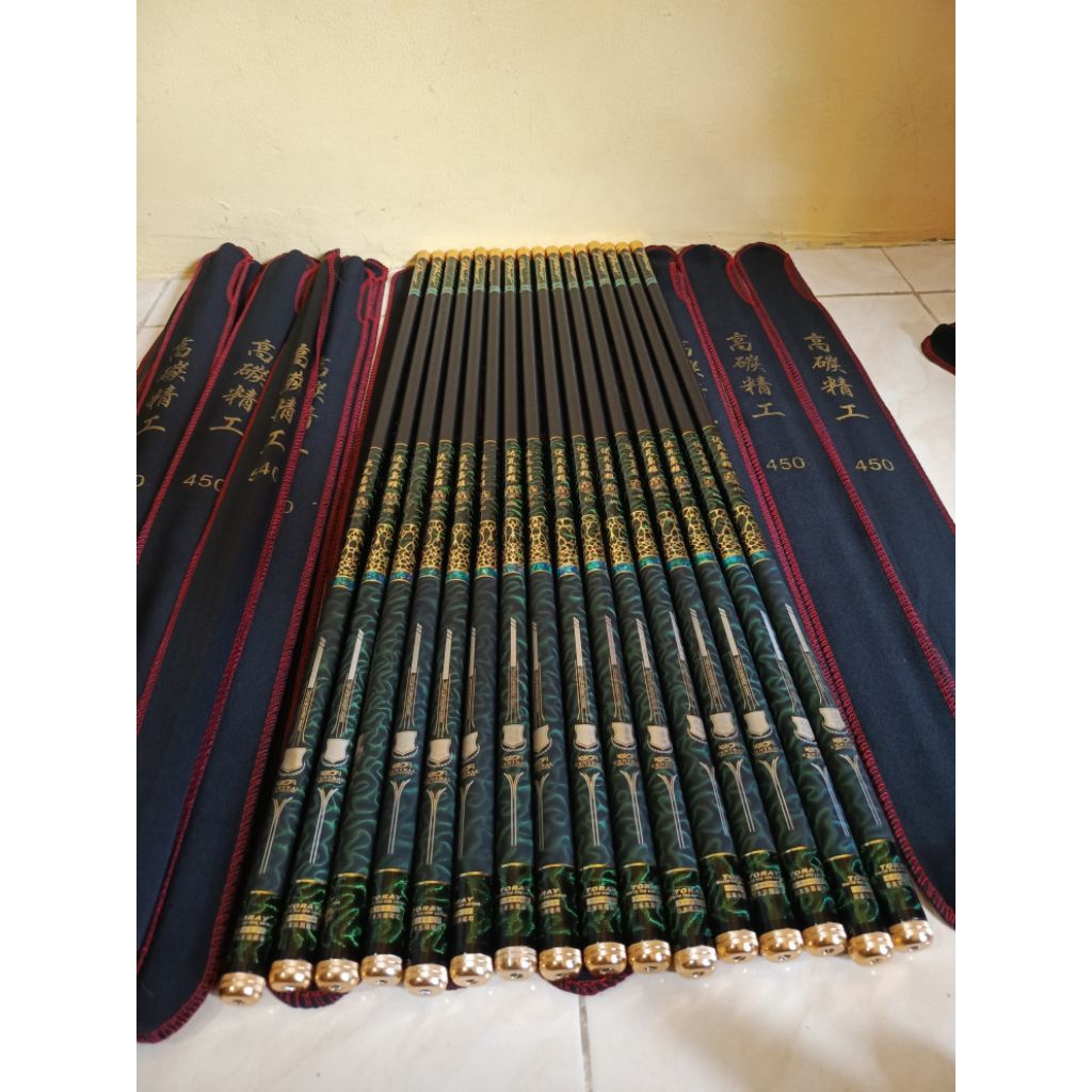 tegek elong KDA carbon toray kaku ringan ruas pendek 78 cm original import