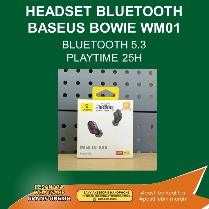 HEADSET BLUETOOTH BASEUS BOWIE WM01