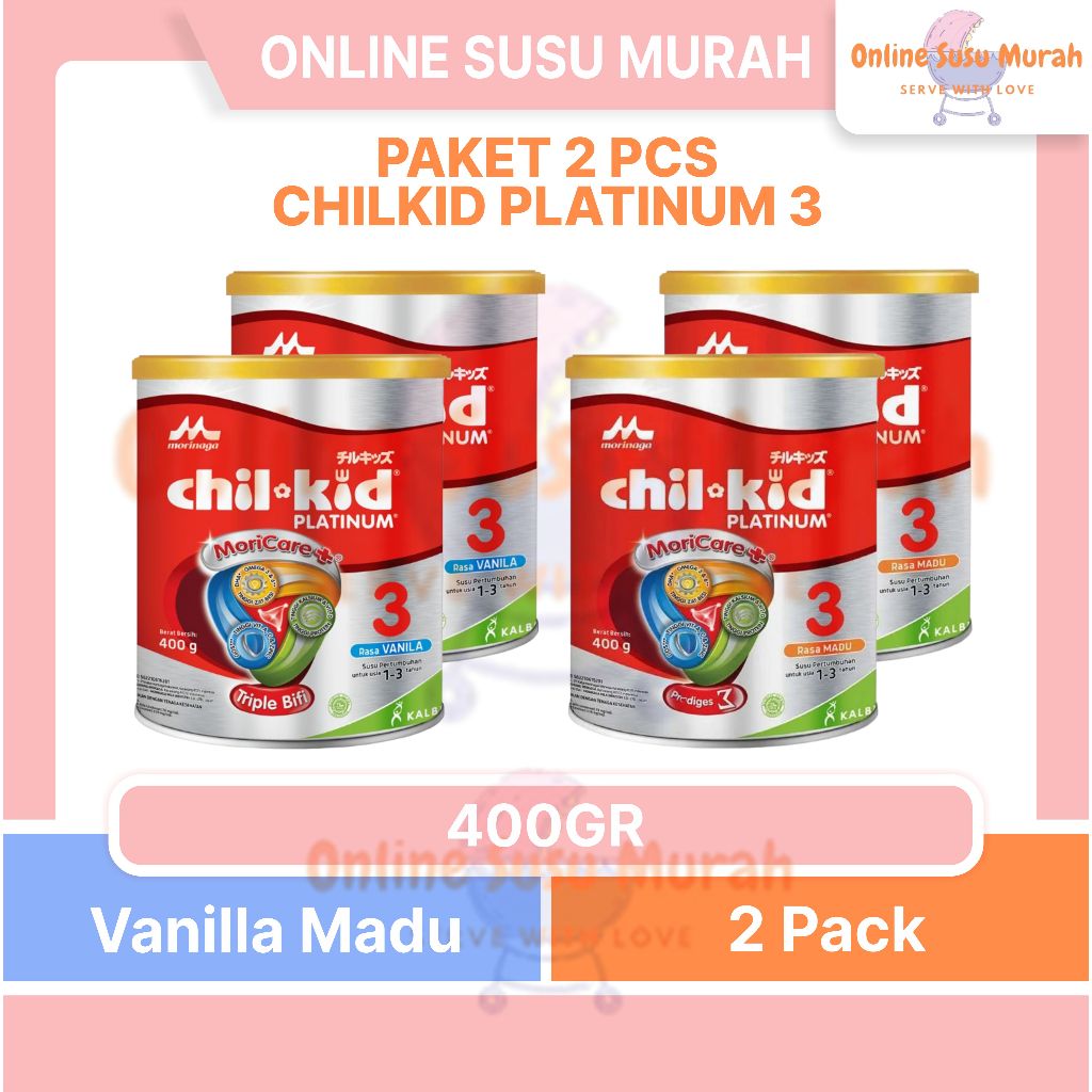 CHILKID PLATINUM PAKET 2 KOTAK 400 GRAM CHILKID MORINAGA USIA 1-3 TAHUN SSKL