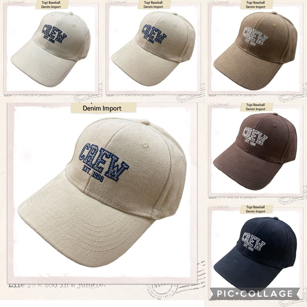 Topi Baseball Dewasa Denim Import CREW