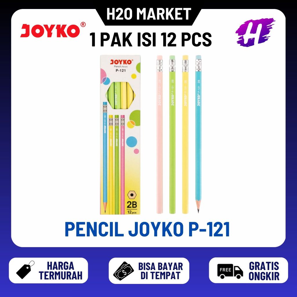 

❤️H2O❤️ Pencil Pensil Joyko P-121 2B 1 Box 12 Pcs