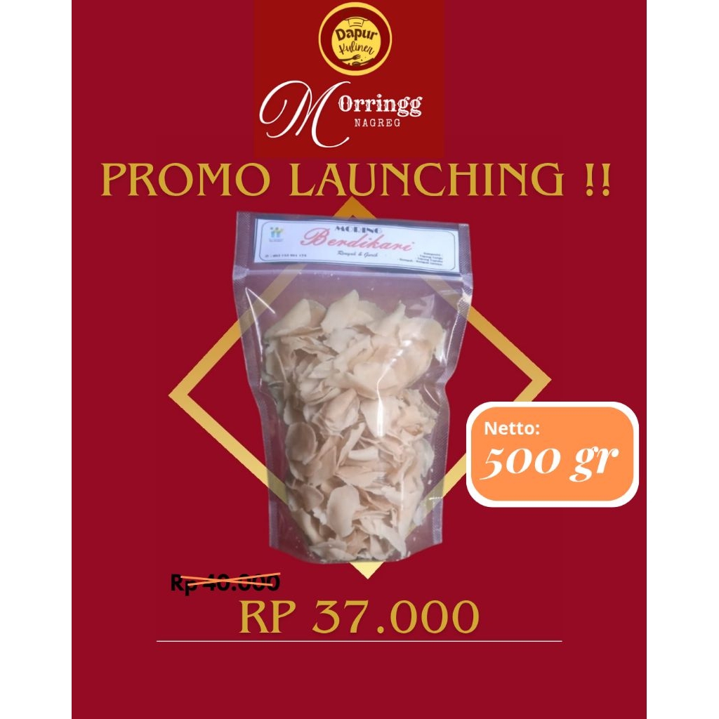 

Moring Nagreg/kripik moring/Moring pedas gurih 500 gram