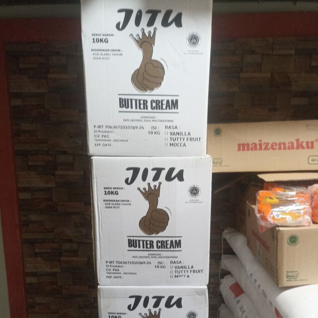 

1 dus isi 10 kg jitu buttercream vanilla isian roti dan kue