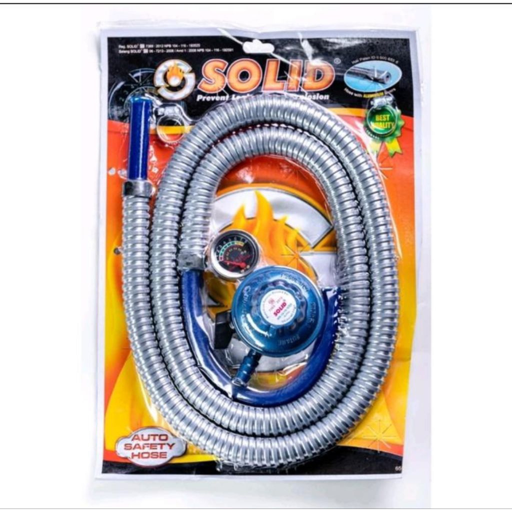 Selang Gas Komplit Regulator Solid/Selang Gas Komplit Regulator Solid Panjang Kabel 1.8M