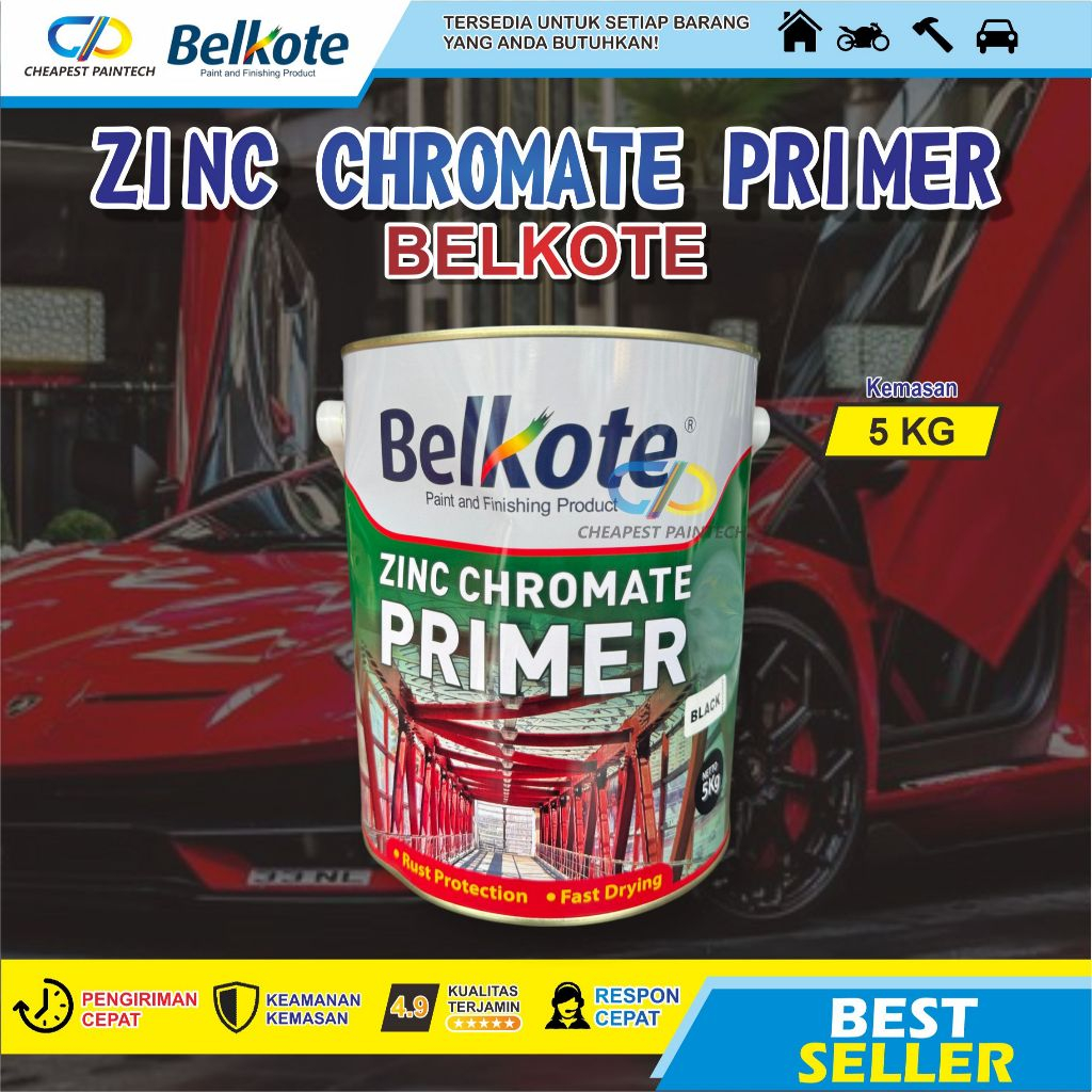 Belkote Zinc Chromate Primer 5 kg dan 25 kg Cat Dasar