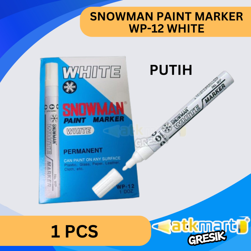 

Spidol Paint Marker Snowman White / Spidol Putih WP-12