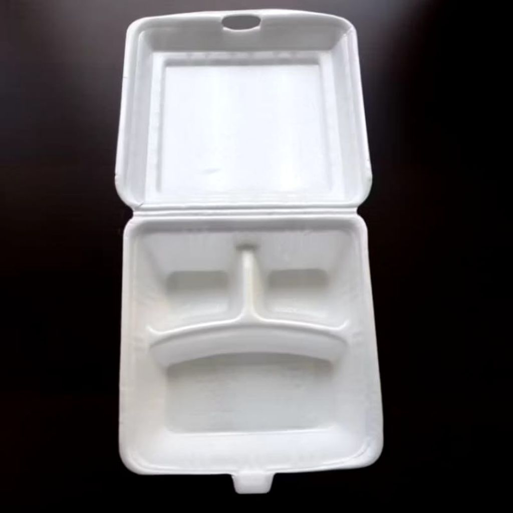 ( KHUSUS INSTAN ) FOAM KOTAK NASI SEKAT 3 / FOAM NASI KOTAK POLOS / FOAM NASI ISI 100 1 SLOP