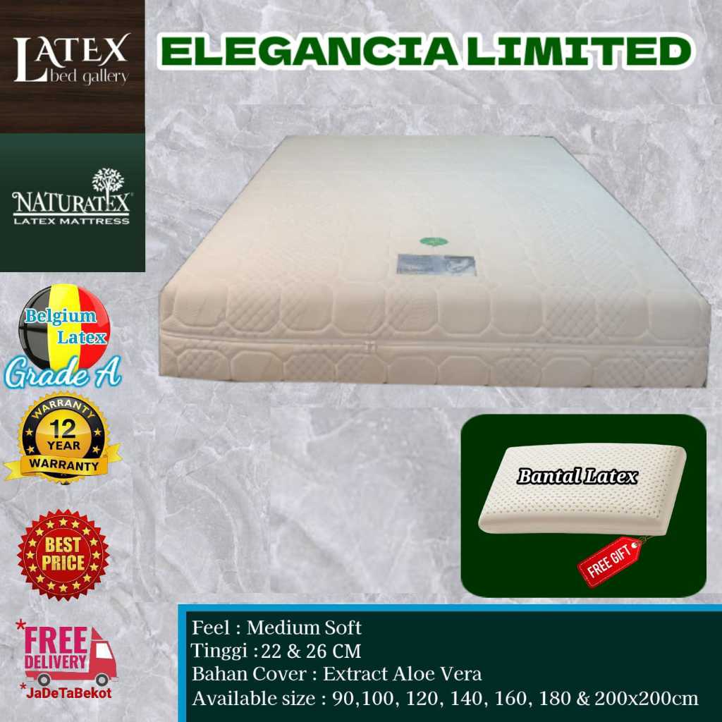 Kasur Full Latex Naturatex Elegancia Limited ukuran 90x200cm - 200x200cm - Kasur Latex Premium