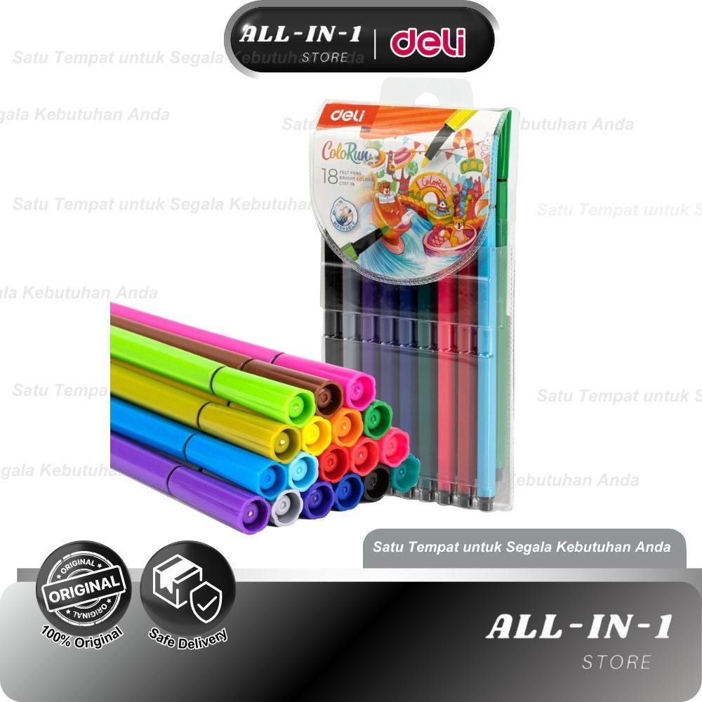

Deli Felt Pen / Spidol Warna EC157-18