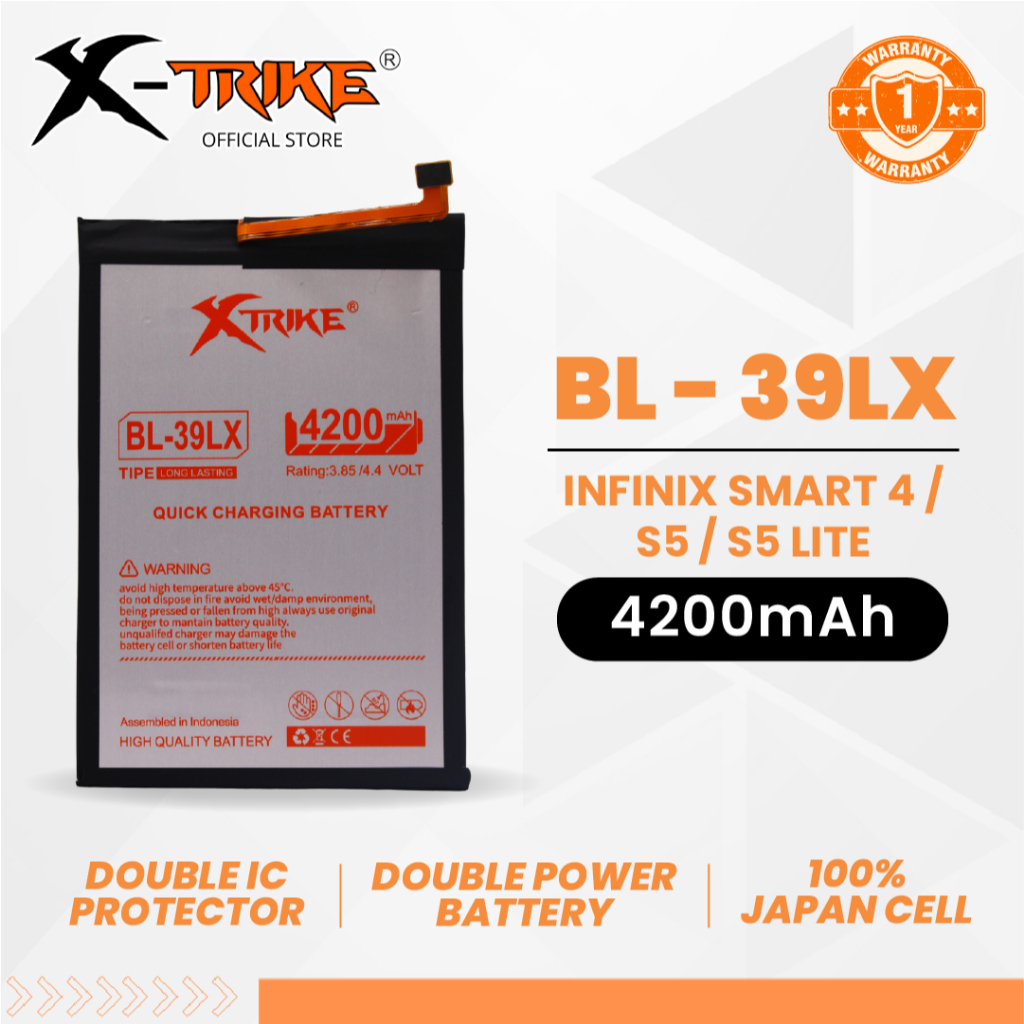 XTRIKE Baterai Infinix Smart 4 X653 - S5 X652 - S5 Lite BL-39LX Double Power