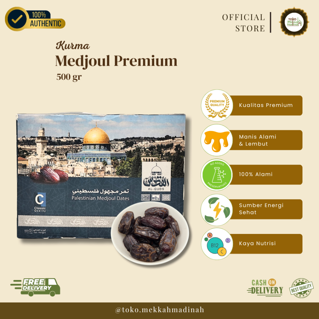 

Kurma Medjoul 500gr - Lamico Palestinian Medjoul Dates