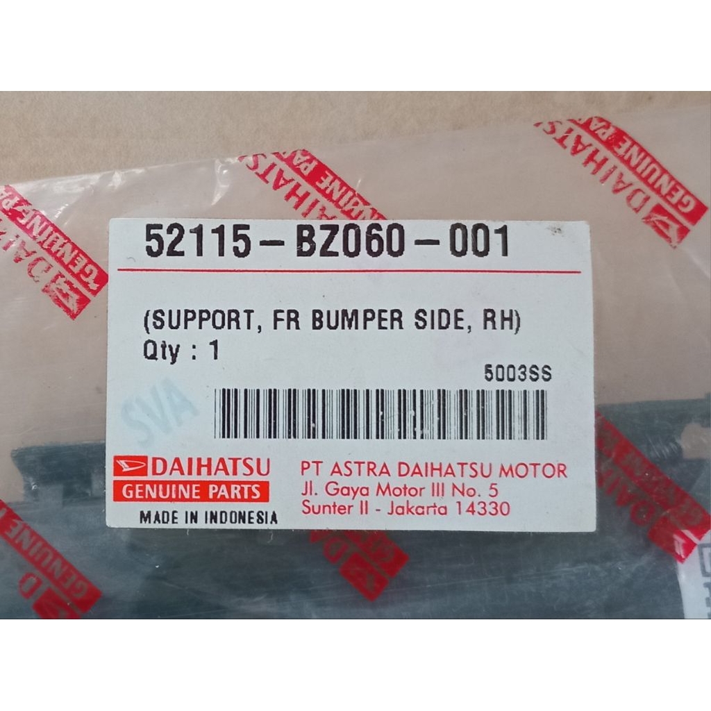 Braket bumper depan kanan Toyota Agya 2012-2016