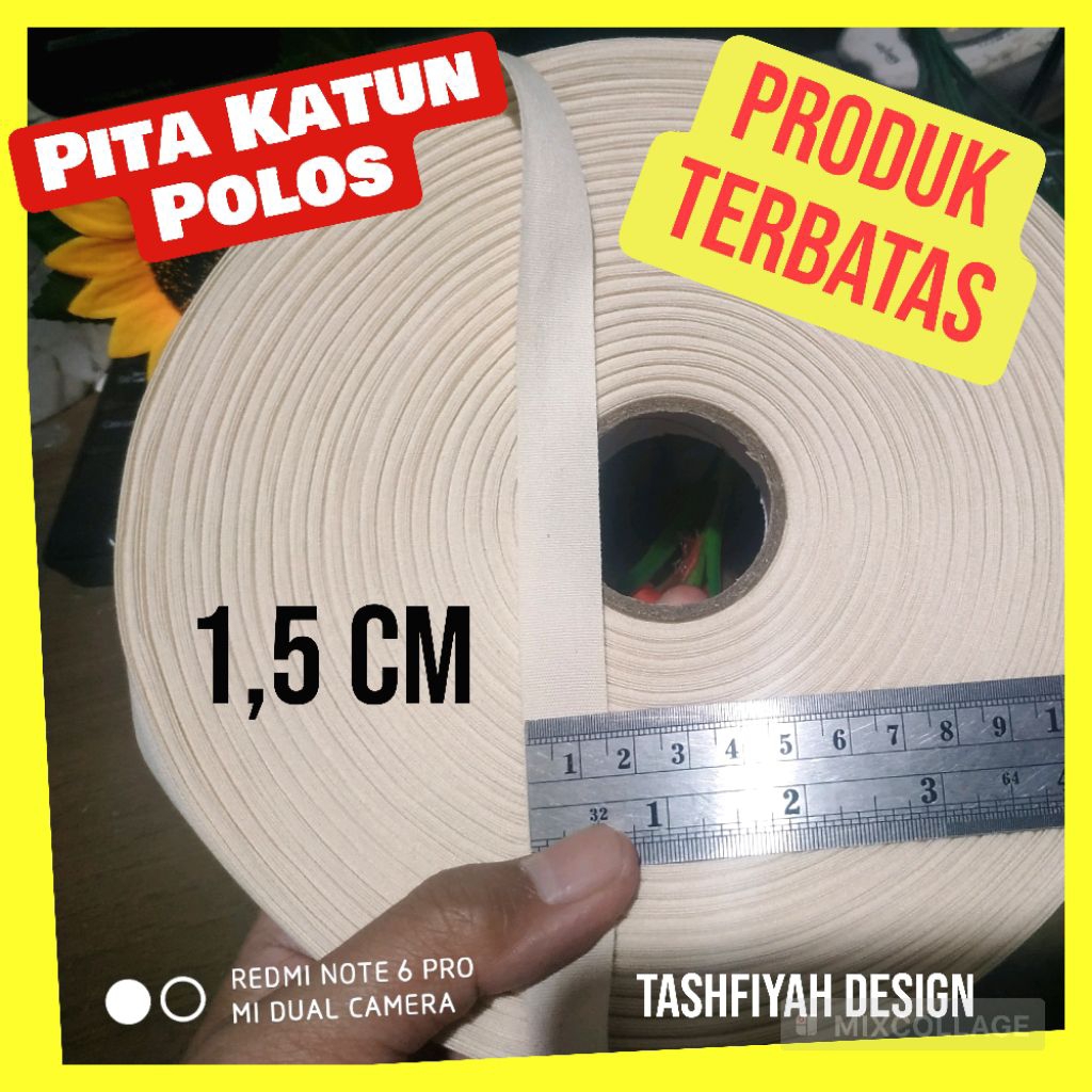 

Pita Label Katun 1,5cm 2cm 1 2,5 3 cm 100m Kualitas Import